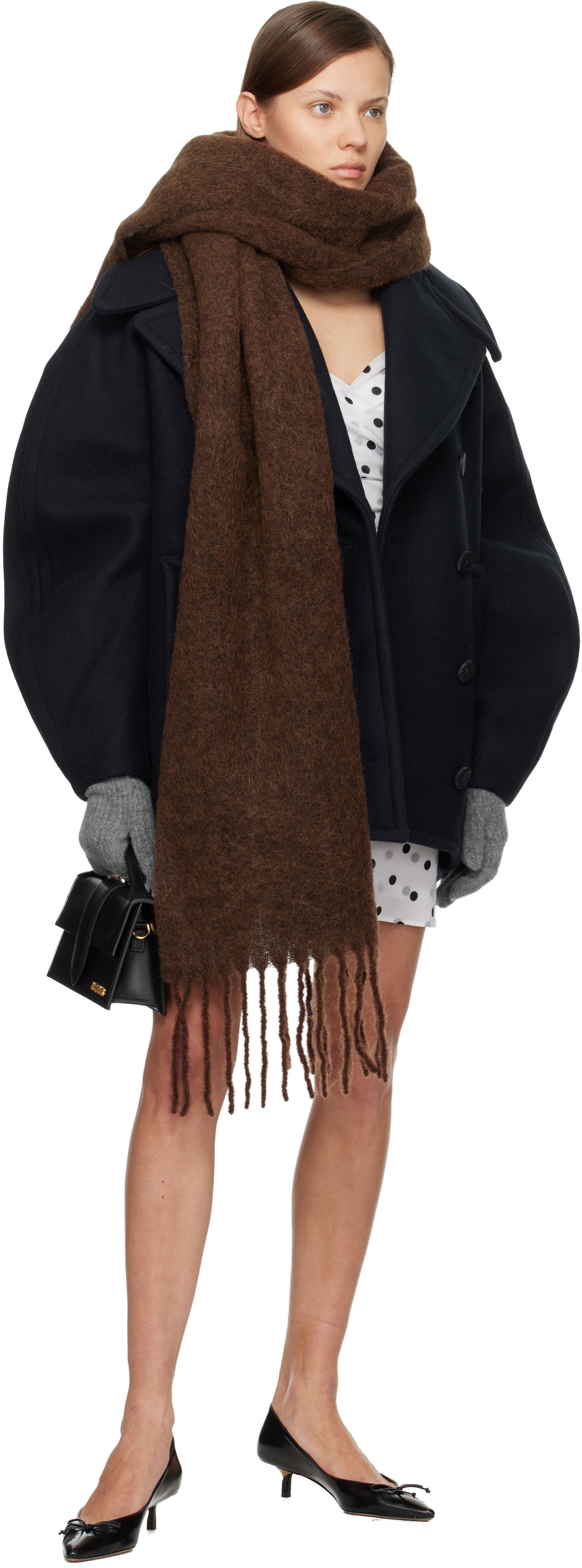 Šál Jacquemus La Casa 'The Carro' Brushed Fringed Scarf Hnedá | 24HACU00572BOT4032, 1