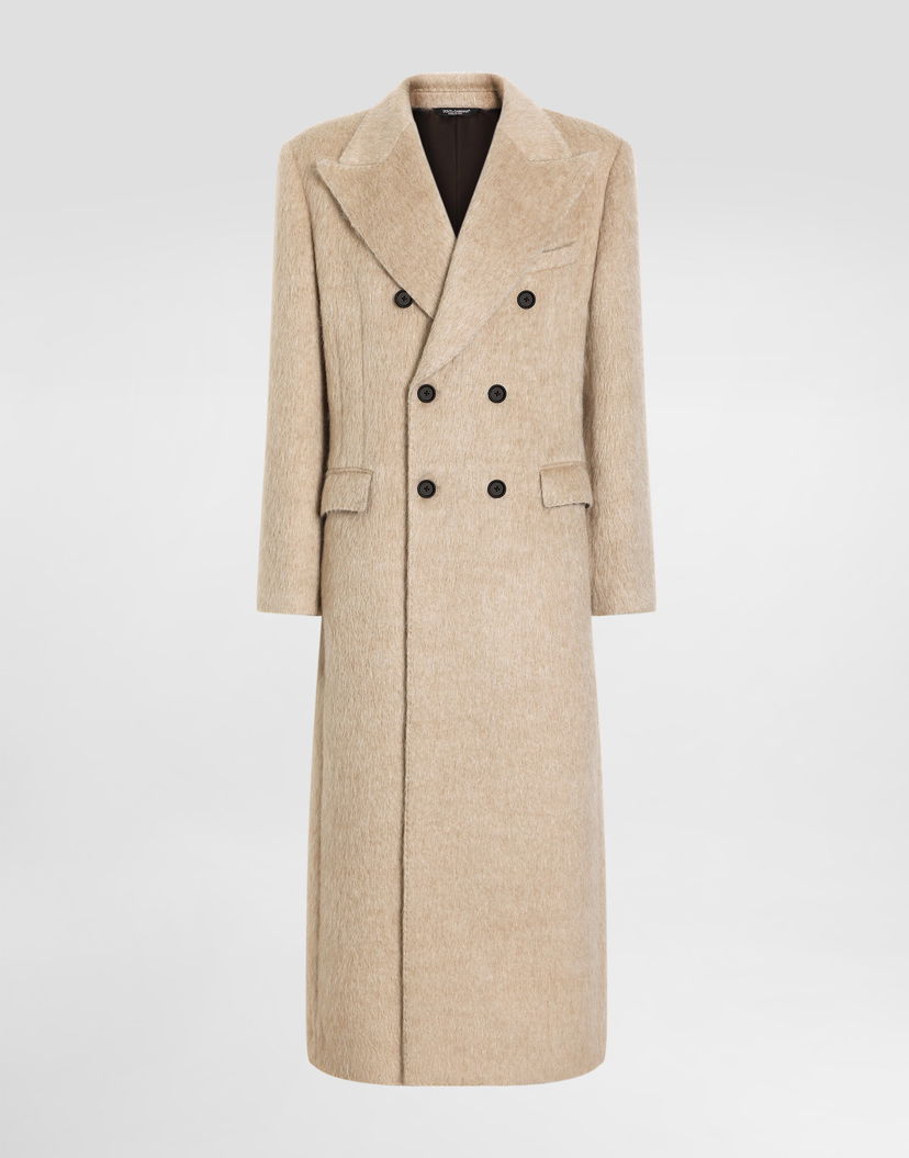 Kabáty Dolce & Gabbana Dolce & Gabbana Double-Breasted Long Coat Béžová | G050KTFUZECS8230
