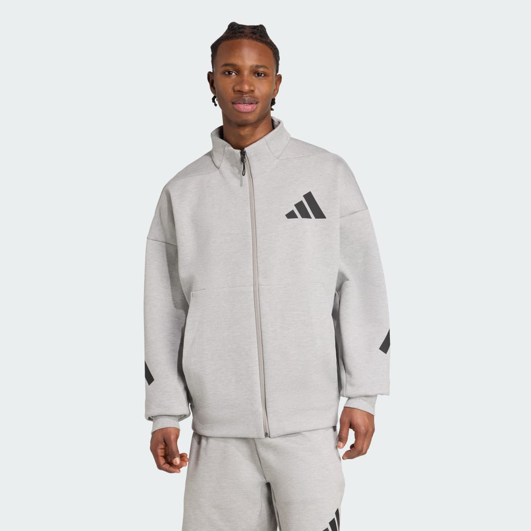Mikina adidas Performance Z.N.E. Full-Zip Hoodie Šedá | JX0638, 0