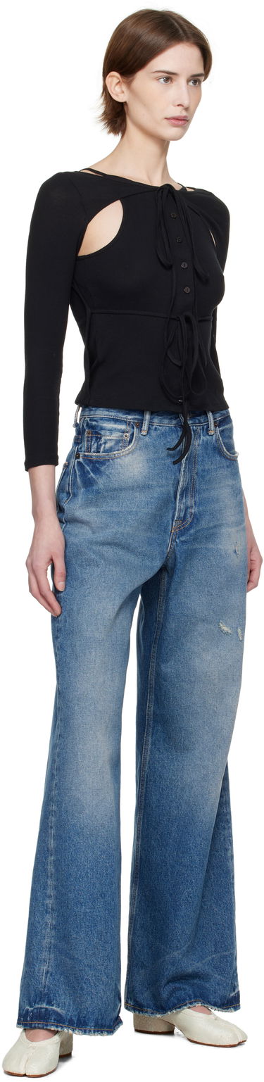 Sveter Eckhaus Latta Eckhaus Latta Ribbed Cutout Top Čierna | 1207-EL-PS25-A -, 3