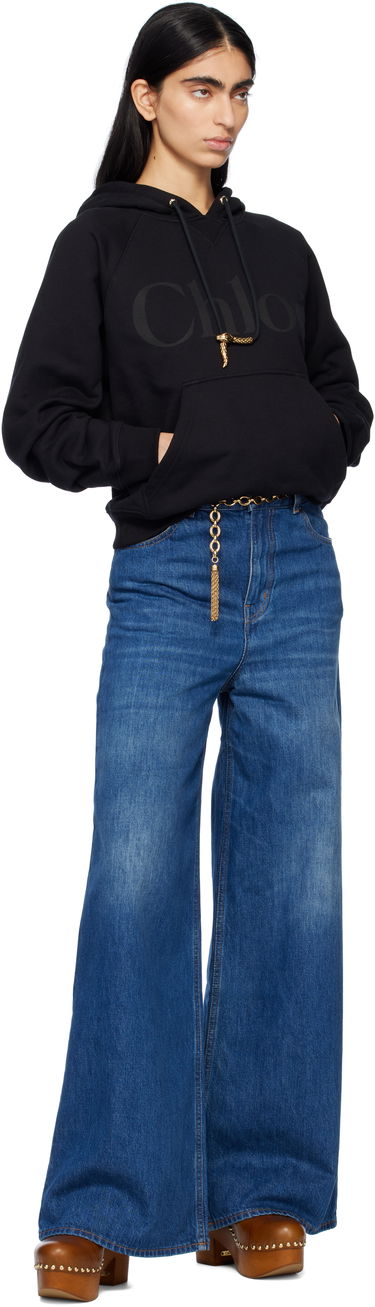 Mikina CHLOÉ Chloé Generous Logo Hoodie Čierna | CH25SJH10189, 4