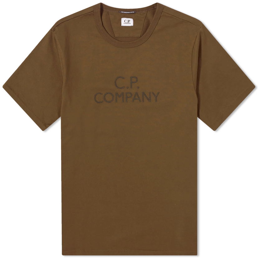 Tričko C.P. Company 30/2 Mercerized Jersey Twisted Logo T-Shirt Zelené | CMTS148A-006203W-683