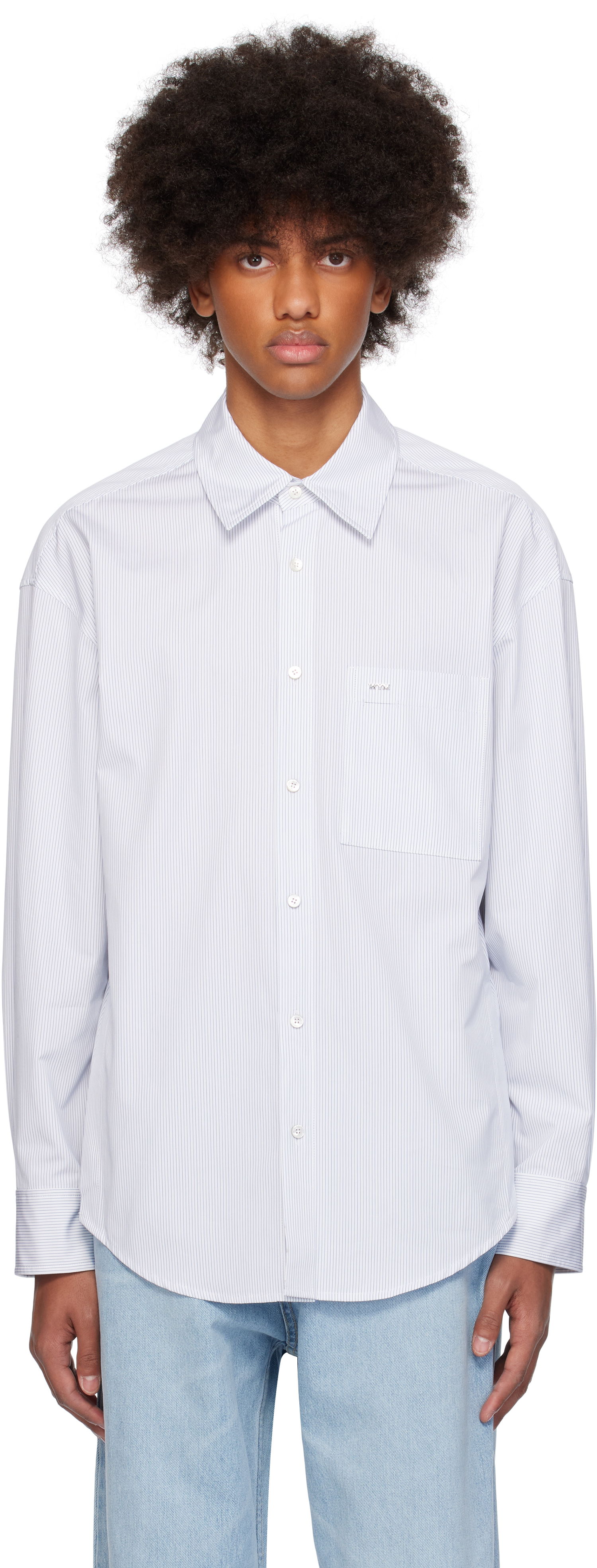 Košeľa WOOYOUNGMI WOOYOUNGMI Striped Regular Shirt Biela | W243SH08, 0