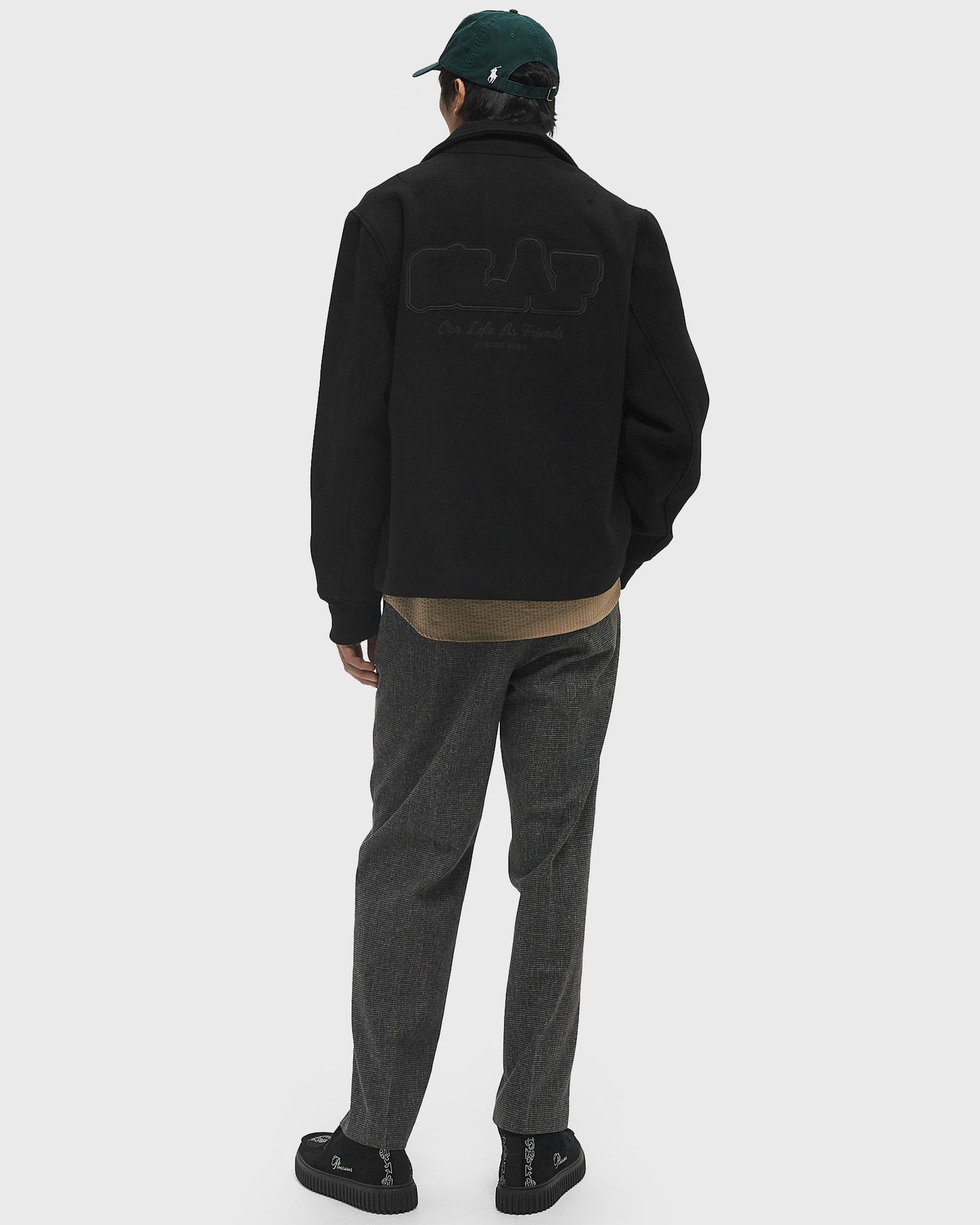 Bomber bunda ØLÅF Wool Varsity Coach Jacket Čierna | M190603, 1