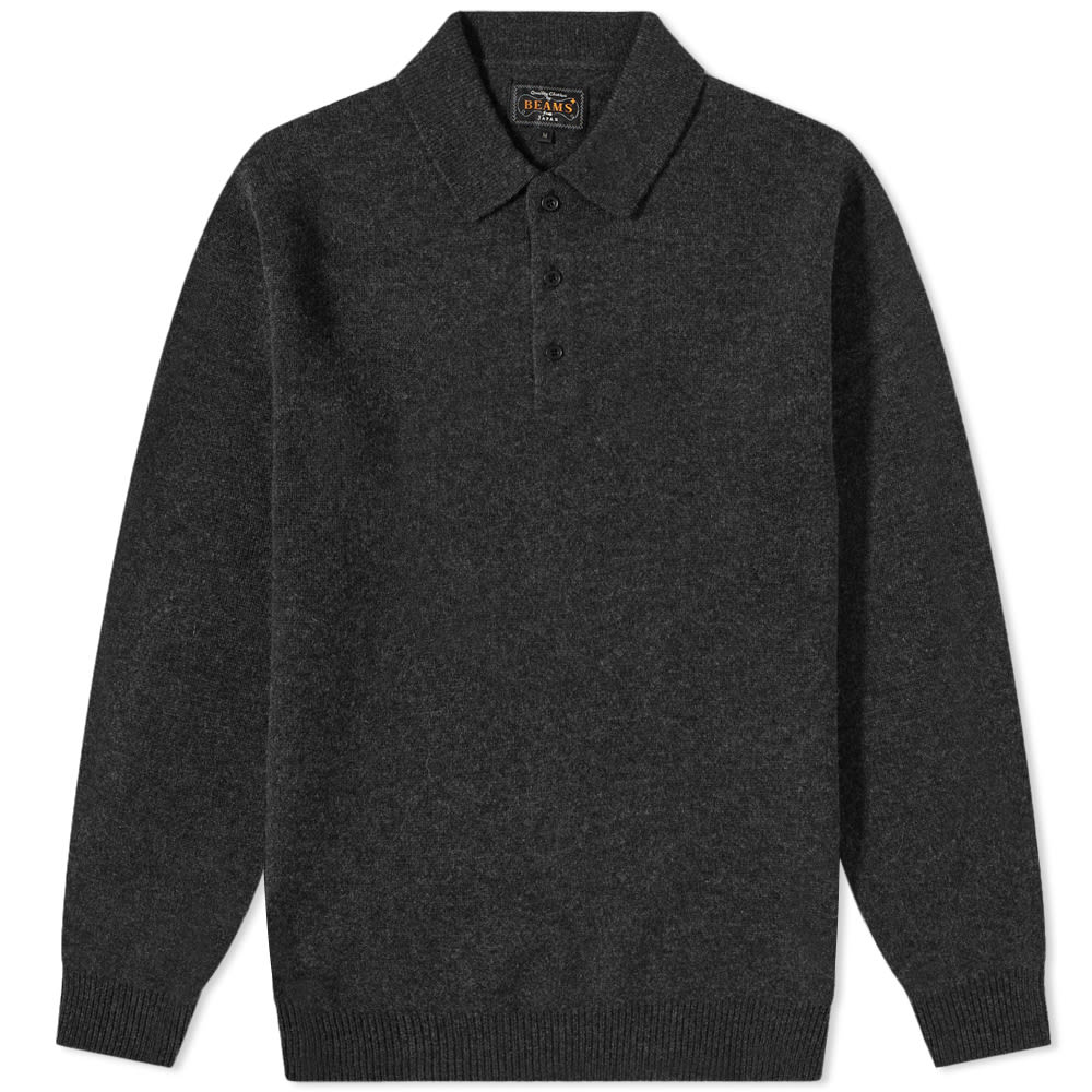Polo tričko BEAMS Plus Knit Polo Shirt Šedá | 3812-0004-103-17, 0