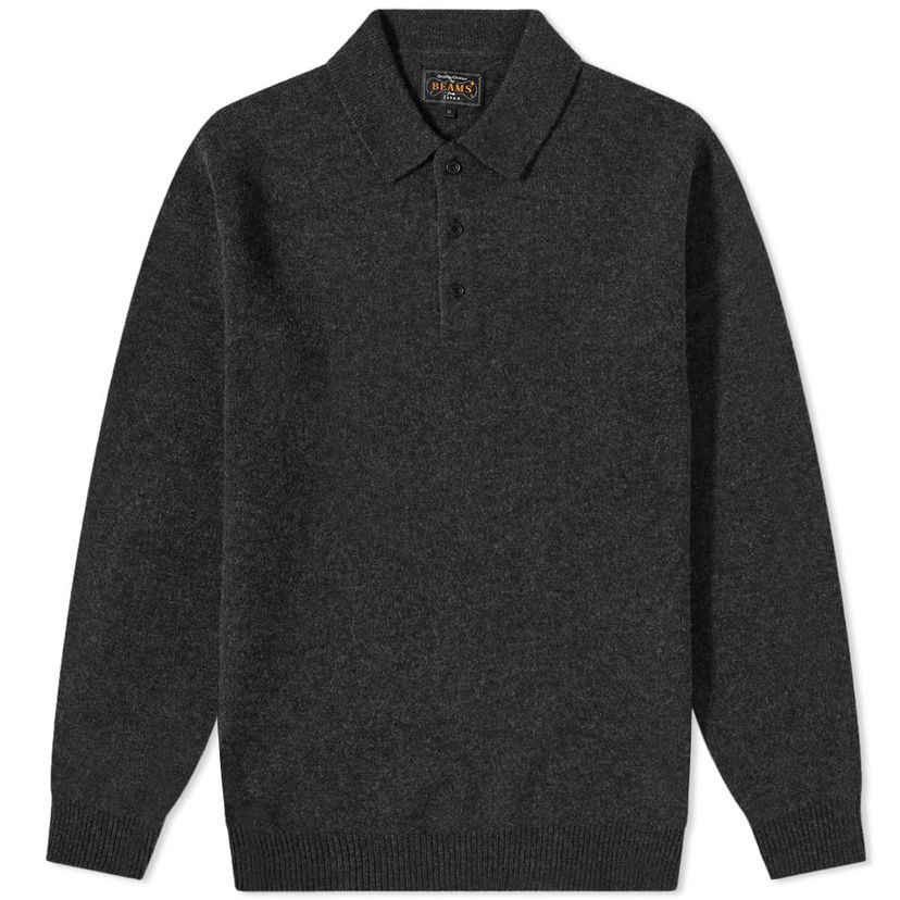 Polo tričko BEAMS Plus Knit Polo Shirt Šedá | 3812-0004-103-17