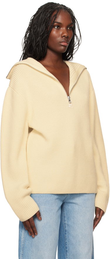 Sveter Courrèges Ribbed Wool Half-Zip Sweater Žltá | 324MPU182FI0036, 1