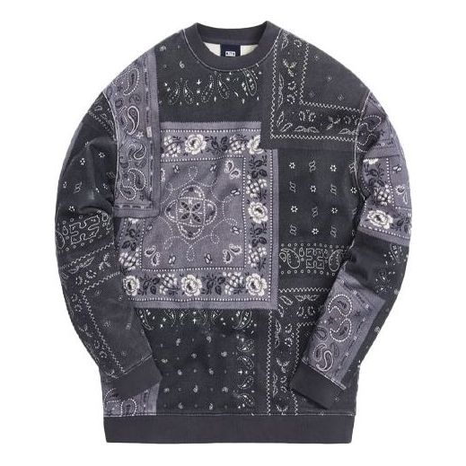 Sveter KITH Deconstructed Bandana Crewneck Sweatshirt Čierna | KH2650-001, 0