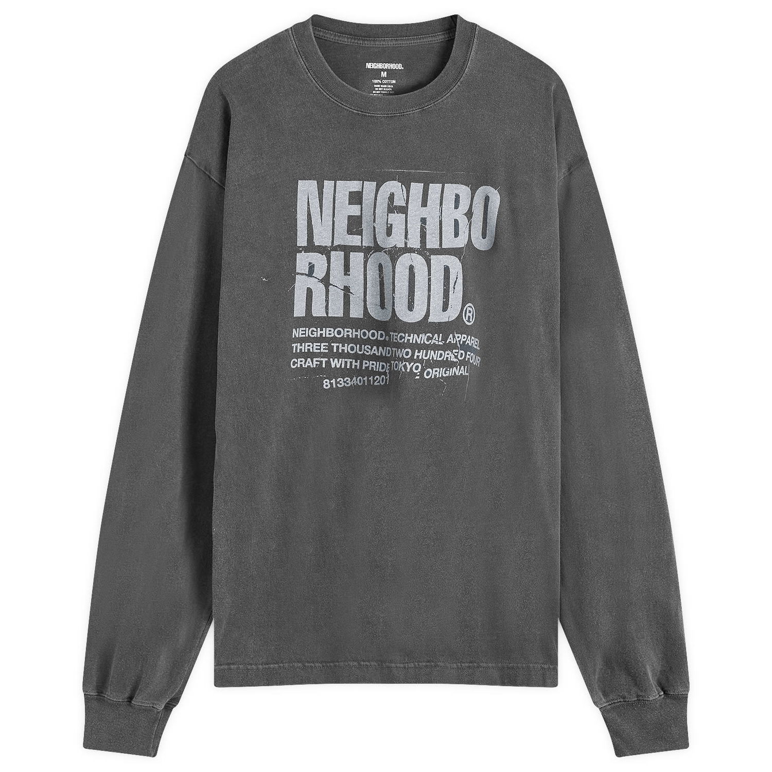 Tričko Neighborhood LS-11 Long Sleeve T-Shirt Šedá | 242PCNH-LT11-BLK, 0