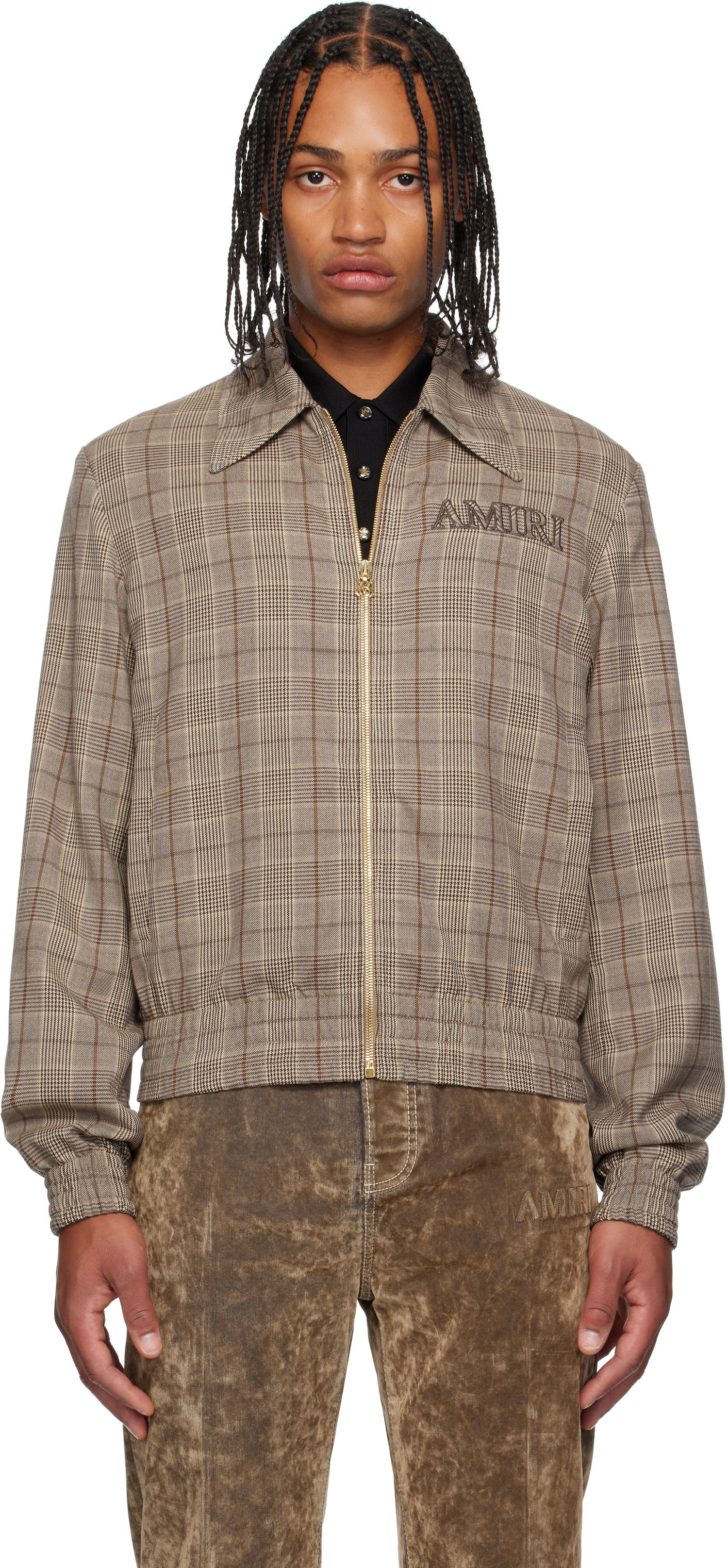 Bunda AMIRI AMIRI Check Blouson Jacket Hnedá | AMOUBN1100, 0