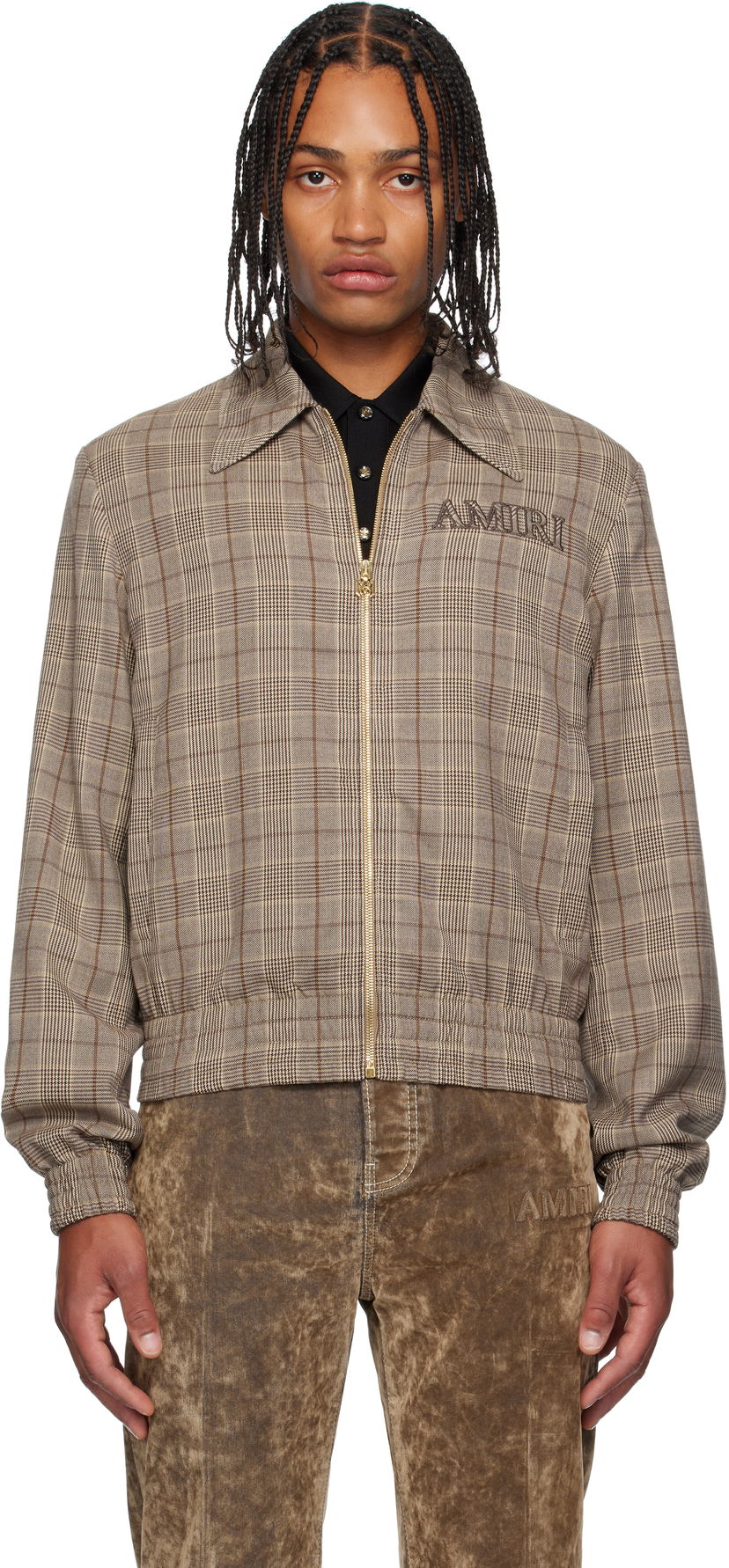 Bunda AMIRI AMIRI Check Blouson Jacket Hnedá | AMOUBN1100