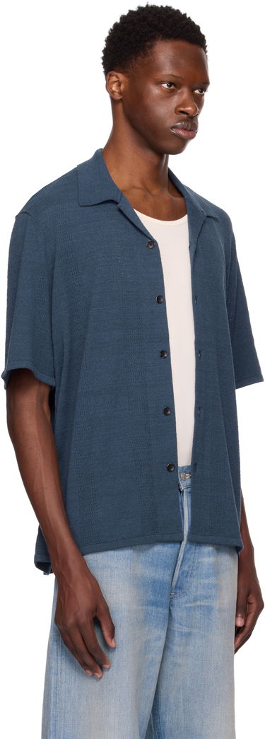 Košeľa rag & bone Rag & Bone Avery Zuma Knitted Shirt Modrá | MBS25P020NC20, 1