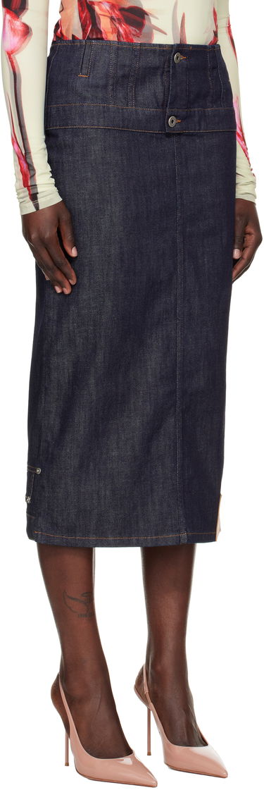 Sukňa Jean Paul Gaultier Jean Paul Gaultier 'The Inverted' Denim Midi Skirt Modrá | 25/33-F-JU146-D019-55, 1