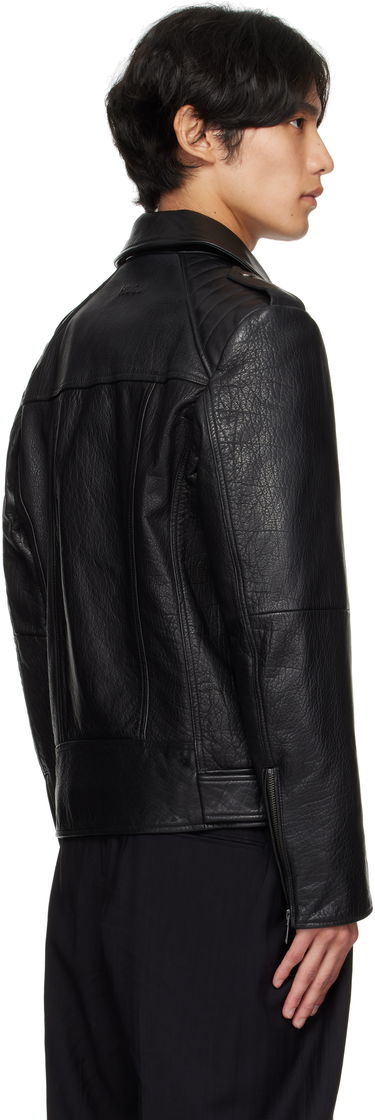 Bunda BOSS Regular-fit biker jacket in buffalo leather Čierna | 50542108, 3