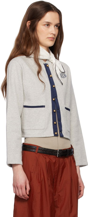 Sveter Bode Bode Heathered Cropped Cardigan Šedá | WRS25CS019, 1