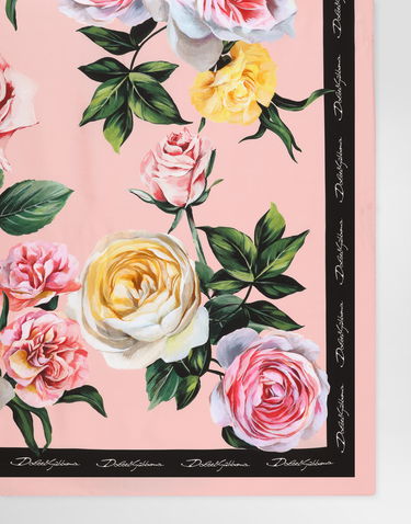 Šál Dolce & Gabbana Dolce & Gabbana Rose and Peony Print Silk Twill Scarf Ružová | FN090RGDCUIHF5IY, 1