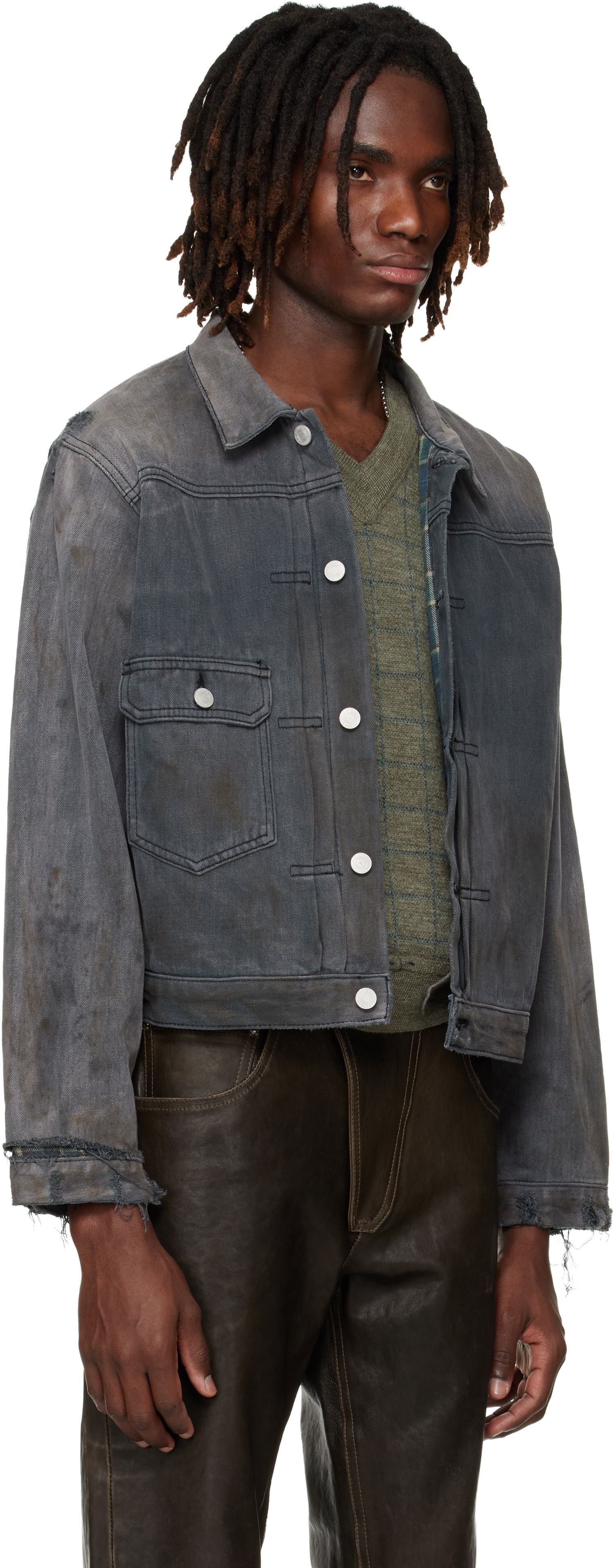 Bunda Enfants Riches Déprimés 'Type VII' Flannel Lined Jacket Šedá | 030-554, 1