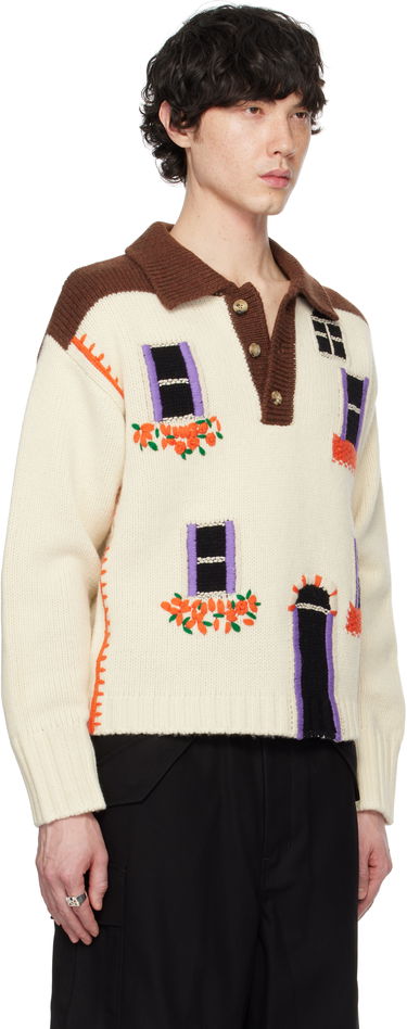 Sveter JW Anderson JW Anderson House Intarsia Polo Sweater Rôznofarebný | KW1347-YN0413, 1