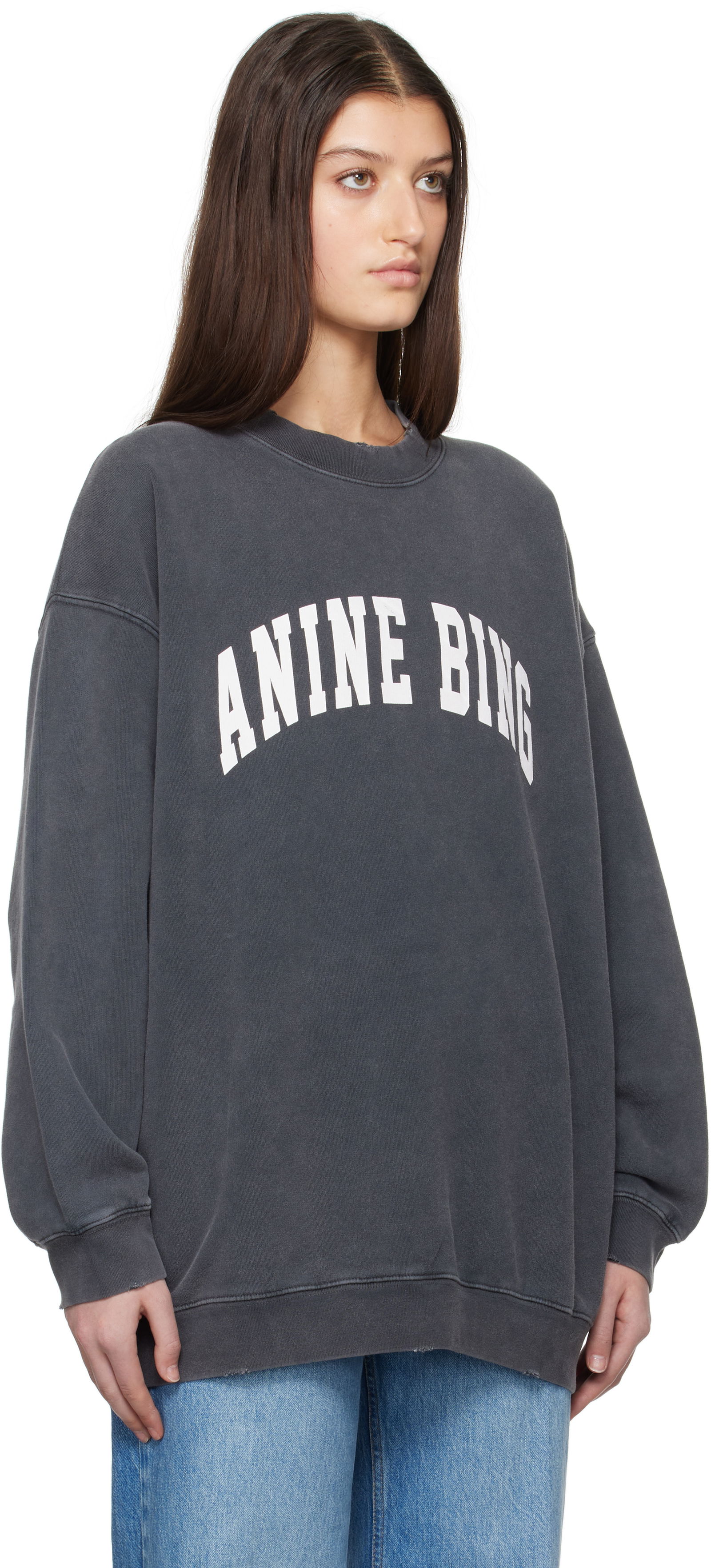 Oversized Sweatshirt with Logo Print