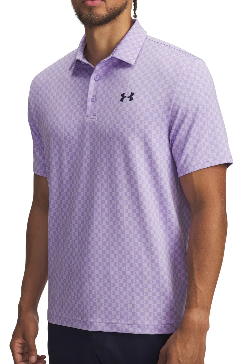 Polo tričko Under Armour Playoff 3.0 Checked Printed Polo Fialová | 1378677-538
