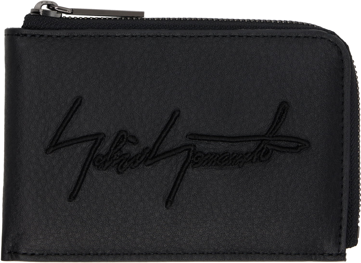 Peňaženka Yohji Yamamoto Yohji Yamamoto Signature Zip Wallet Čierna | DM-A06-790, 0