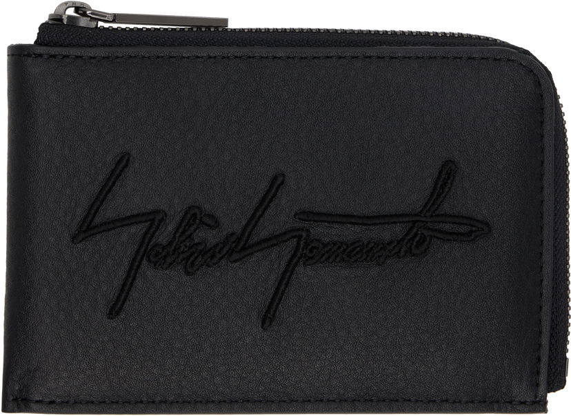 Peňaženka Yohji Yamamoto Yohji Yamamoto Signature Zip Wallet Čierna | DM-A06-790