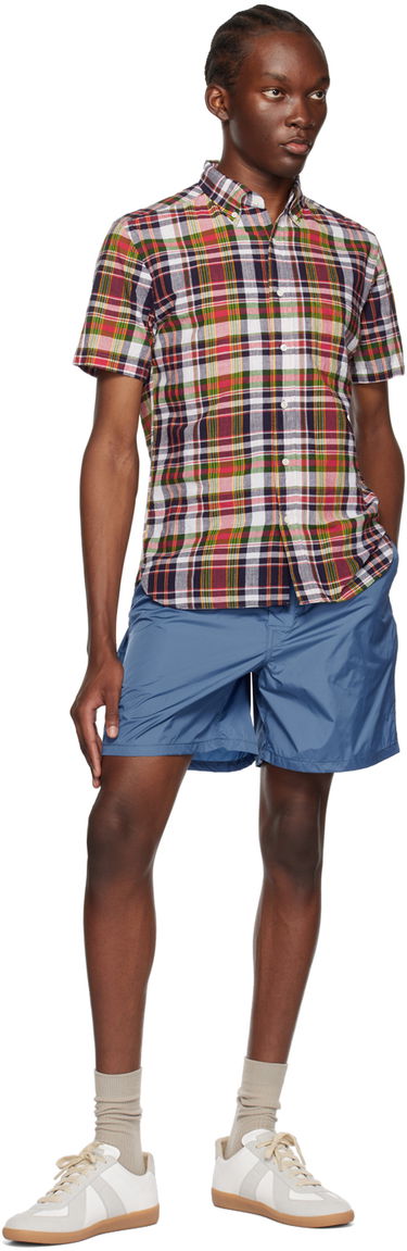 Šortky BEAMS Beams Plus Belted Shorts Modrá | 38250023139, 3