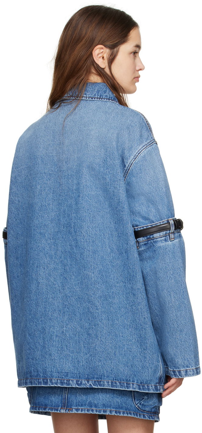 Coperni Denim Jacket with Open Elbow Detail
