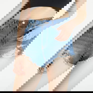 Šortky Noisy May High Waisted Denim Shorts Modrá | 27020604, 2