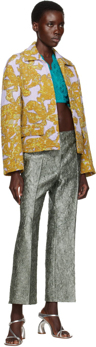 Bunda Dries Van Noten Dries Van Noten Beaded Floral Print Jacket Žltá | 251-010520-1082, 3
