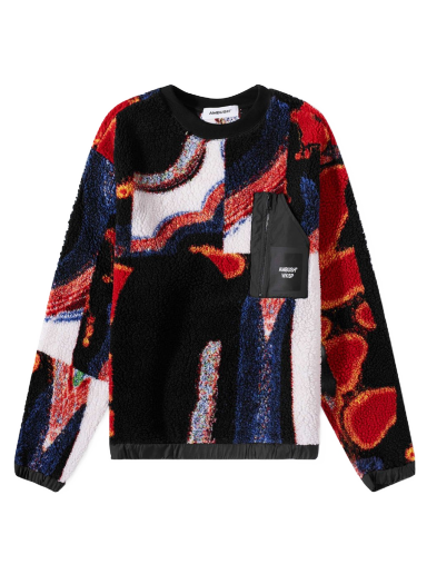 Sveter Ambush Printed Fleece Crewneck Vínová | BMBA027F22FAB0018410