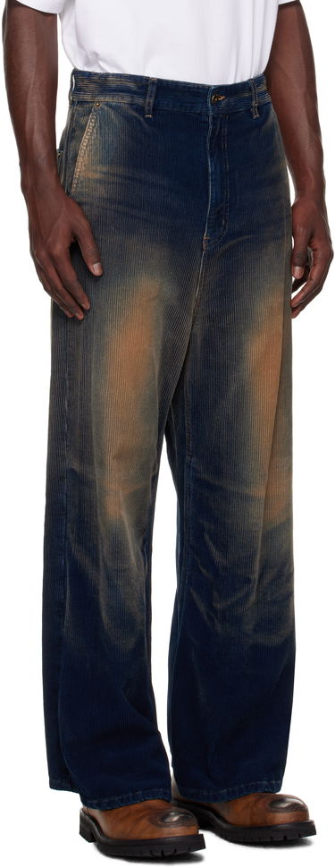 Nohavice We11done We11done Vintage Wash Corduroy Trousers Modrá | WD-DP2-25-350-M-NV, 1