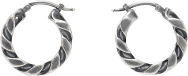 Náušnice Maison Margiela MM6 Maison Margiela Silver Twisted Hoop Earrings Metalická | SM6VG0100 SV0235, 0