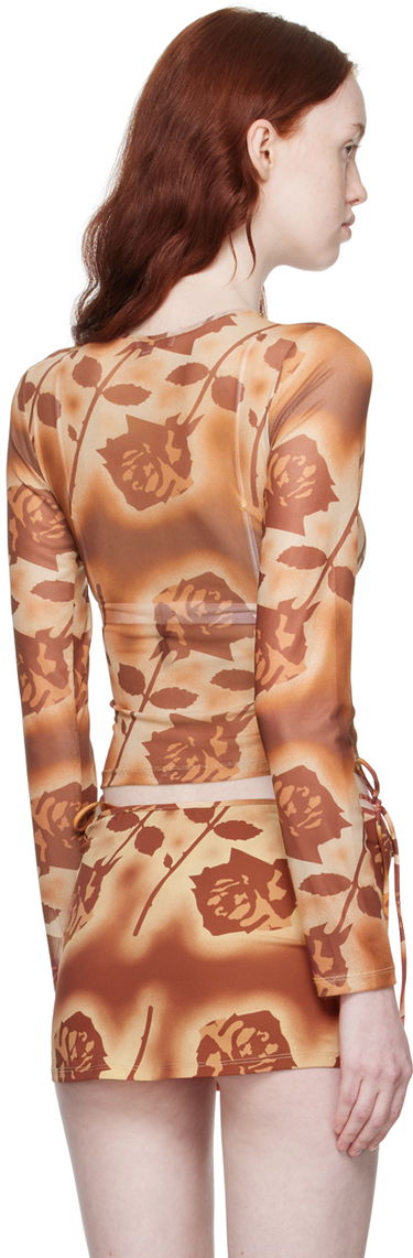 Sukňa Miaou Miaou Floral Long Sleeve Top Hnedá | 7029PM2SRO, 2