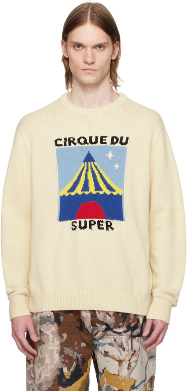 Sveter KidSuper KidSuper 'Super' Tent Graphic Sweater Béžová | SS25-SW-13, 0