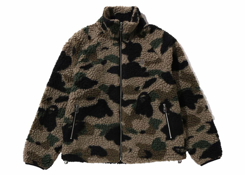 Bunda BAPE BAPE 1st Camo Metal Ape Head One Point Fleece Jacket Green Zelené | 1J80-140-064