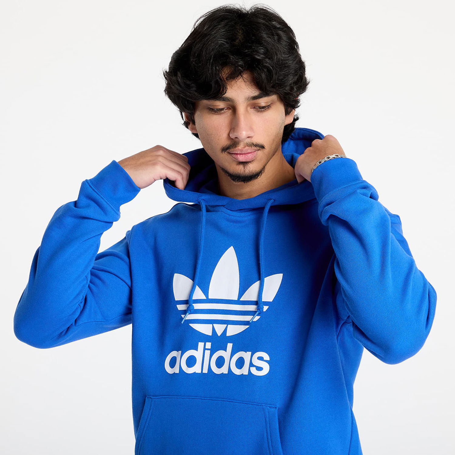 Mikina adidas Originals Men's Classics Trefoil Blue Hoodie Modrá | IZ1855, 1