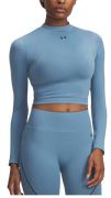 Vanish Seamless Ribbed Mock Neck Long Sleeve Crop Top