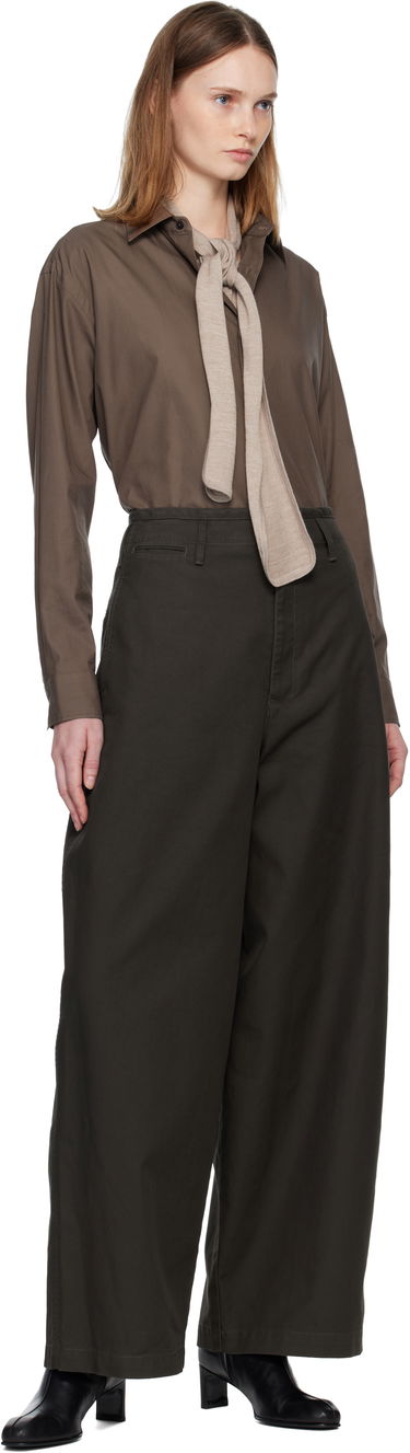 Nohavice LEMAIRE Wide-Leg Chino Trousers Hnedá | PA1218 LF1452, 3