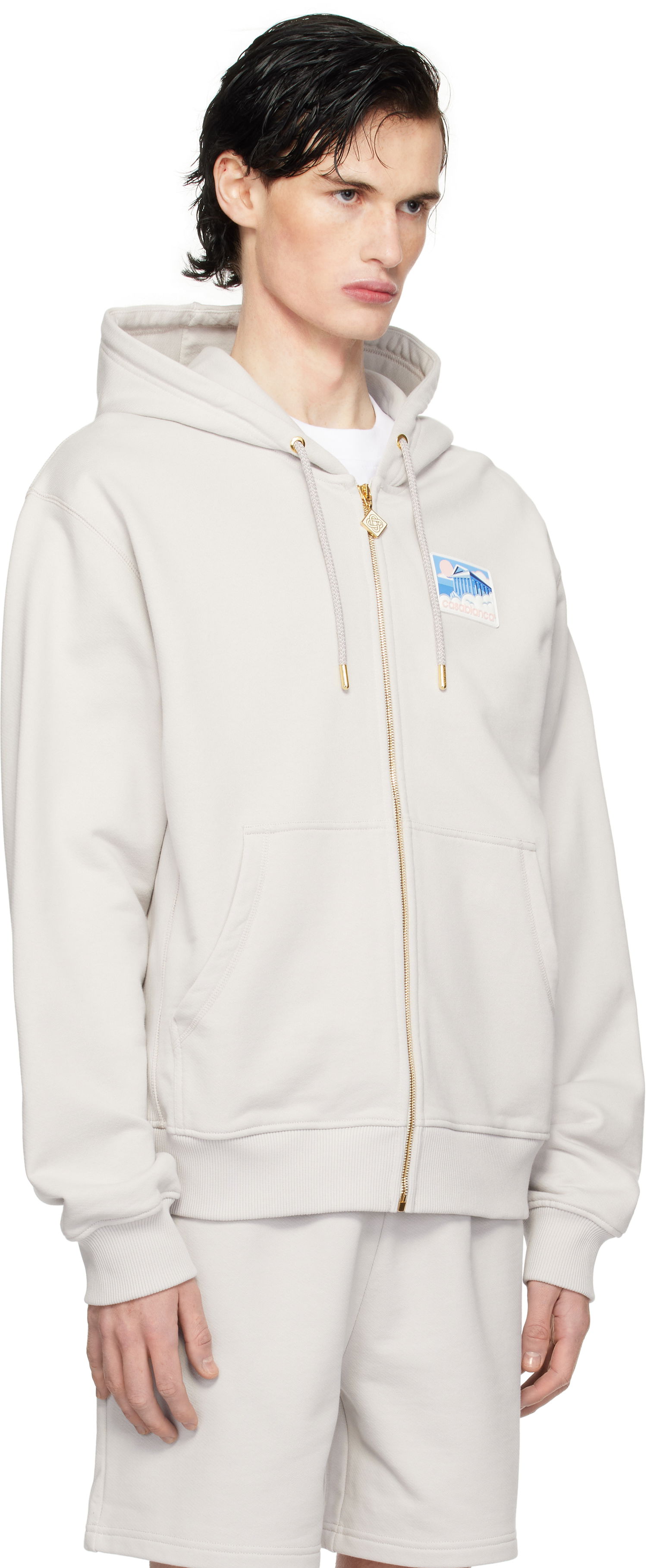 Mikina Casablanca Men's Temple Print Zip Hoodie Šedá | MPS25-JTP-150-01, 1