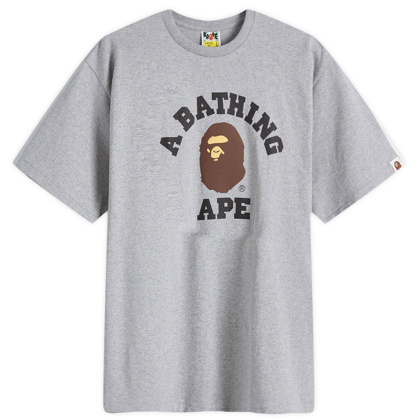 A Bathing Ape Men's College T-Shirt in Grey, Size Large | END. Clothing