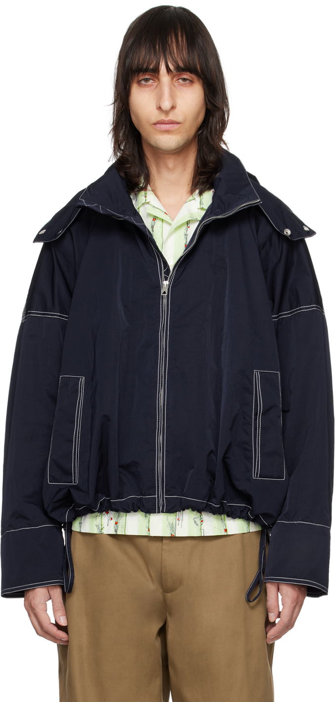 Bunda Bottega Veneta Tech Nylon Jacket Navy | 767969VF4K0, 0