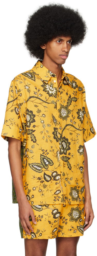 Košeľa Erdem Erdem Felipe Floral-Print Linen Resort Shirt Žltá | MS23_518MPPSL FELIPE SHIRT, 1