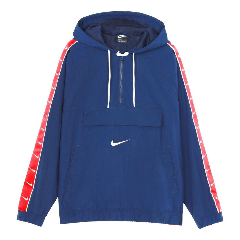 Vetrovka Nike Big Swoosh Hooded Jacket Modrá | CV9168-451