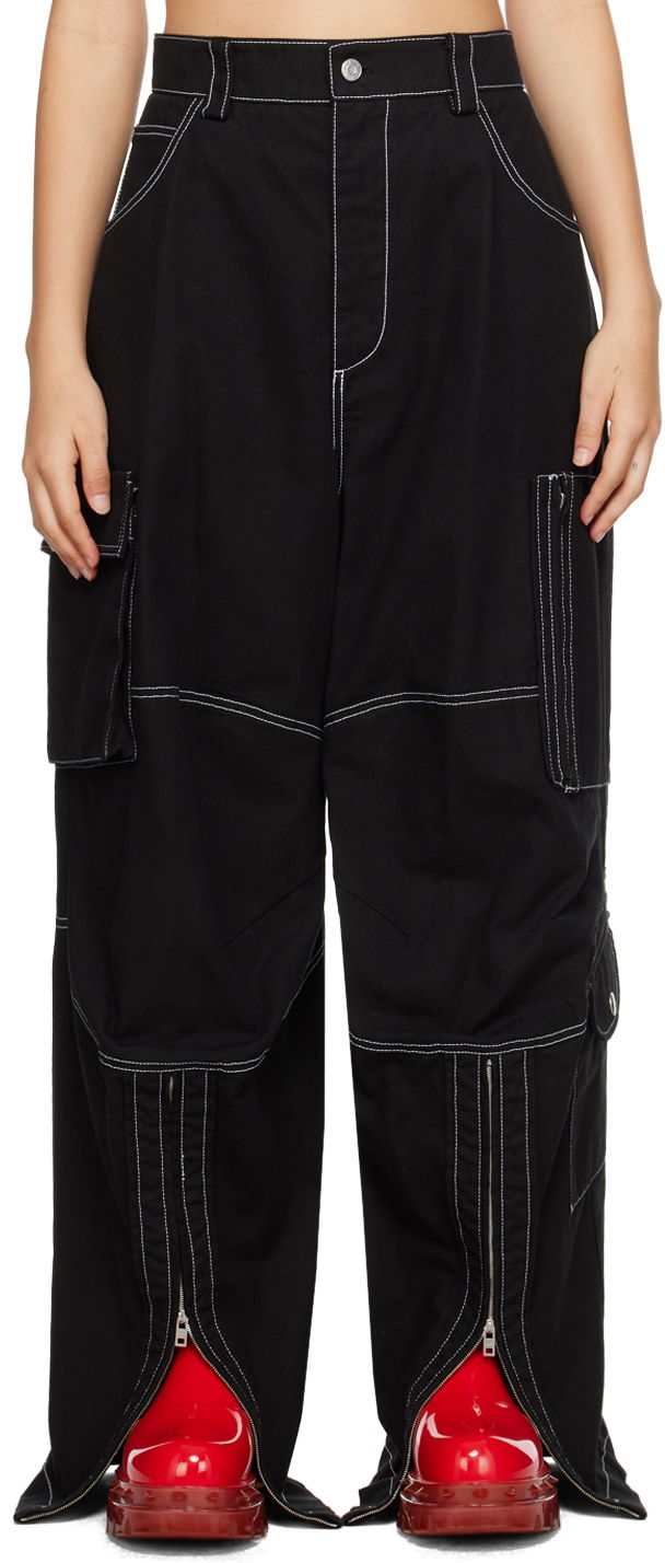 Cargo nohavice We11done We11done Topstitching Cargo Pants Čierna | WD-PT3-23-218-W-BK, 0