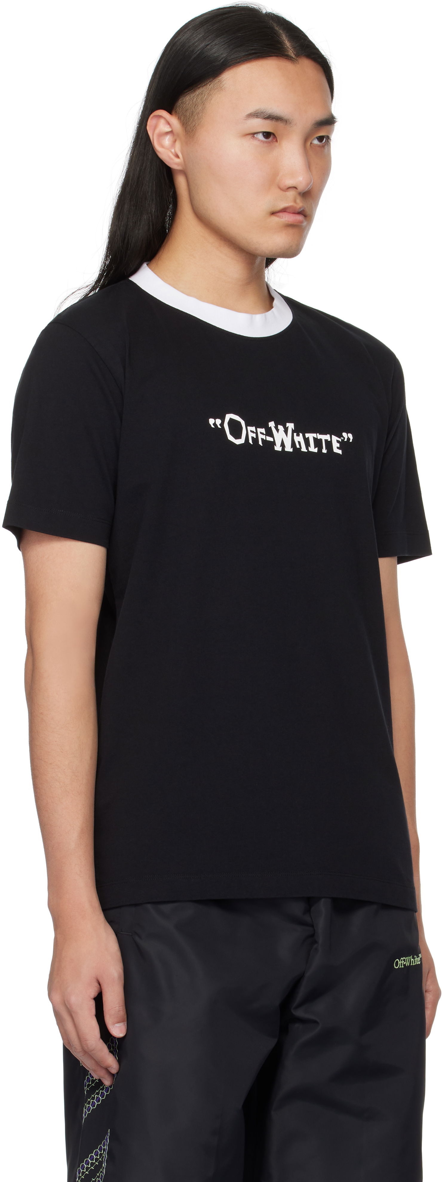 Tričko Off-White Slim Quote T-Shirt Čierna | OMAA027S25JER0091001, 1