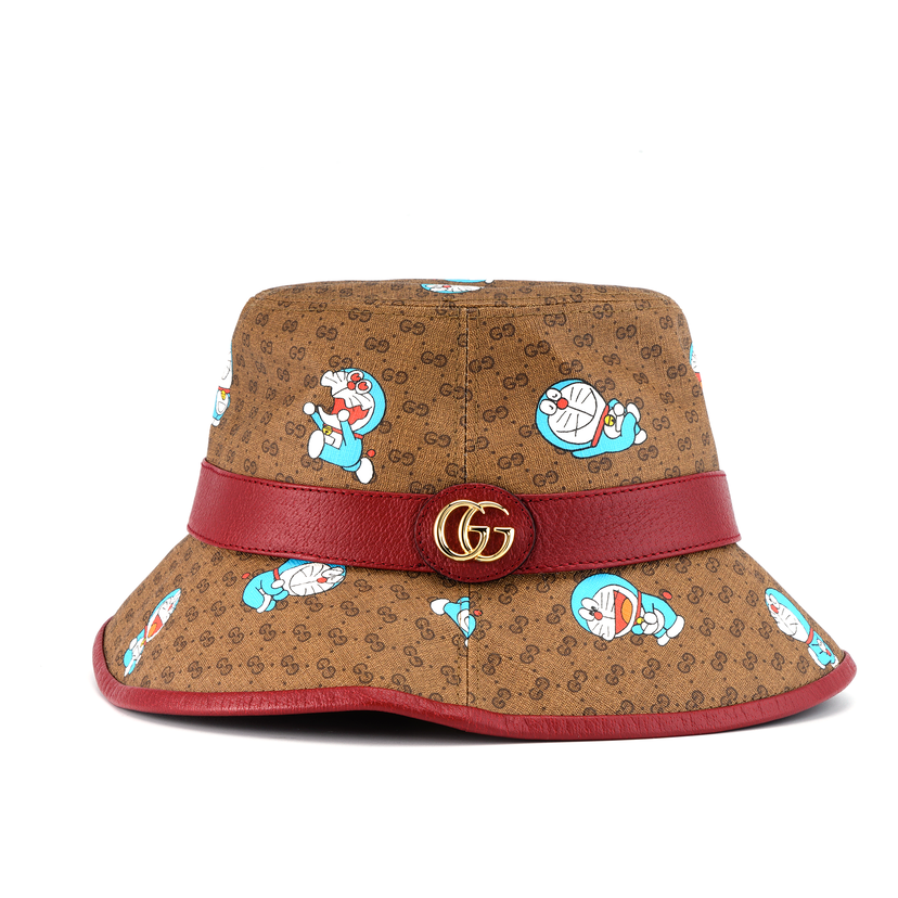 Klobúk Gucci Cherry Monogram Doraemon Print Bucket Hat Hnedá | 648846-4HACU-8574