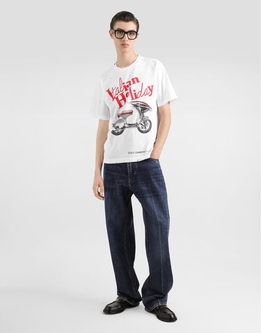 Tričko Dolce & Gabbana Cotton T-Shirt With Print Biela | G8PN9TG7O4SW0800, 1