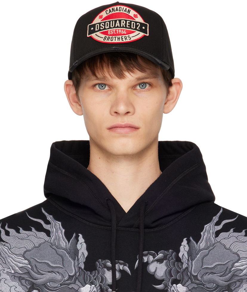 Šiltovka DSQUARED2 Black D2 Patch Baseball Cap Čierna | BCM0621_05C00001_2124