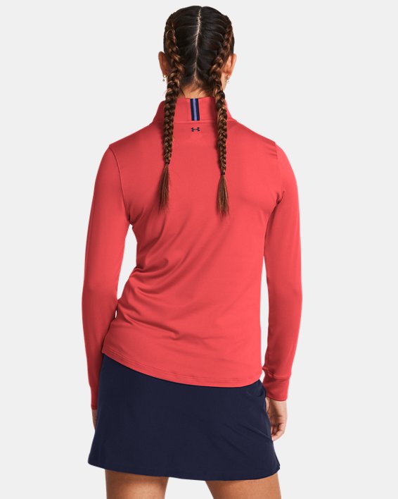 Tričko Under Armour Playoff mit ¼-Zip für Damen Rot Solstice / Midnight Blaue Marine / Midnight Blaue Marine M Červená | 1383614-814, 1